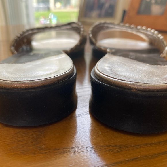 Vintage Stephane Kelian Gold Weave Sandals Sz 8 - Picture 5 of 9